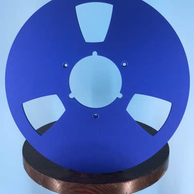 Burlington Recording 10.5" BLUE Aluminum NAB Metal Flanges with 1/4" Hardware image 1