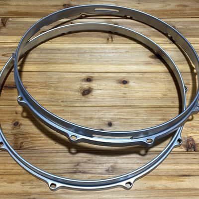 14" 10 Hole Die Cast Snare Drum Hoops Satin Chrome image 4