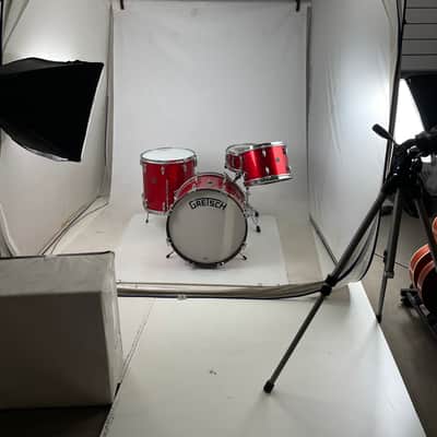 Gretsch 1950’s Broadcaster 3-ply red sparkle drum kit. 20-13-16-14x5 1/2 image 2