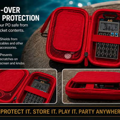 BRAND NEW Teenage Engineering Pocket Operator Hard Shell (EVA) Travel Case - Pulse Red (Case Only) image 4
