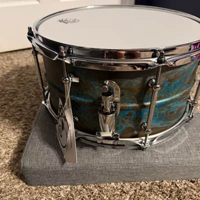 Pork Pie Patina Brass 7x13" Snare Drum - Green Patina Brass image 3