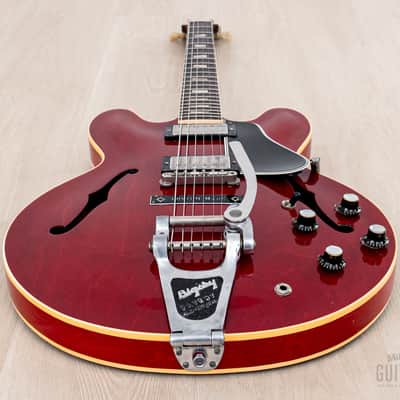 1962 Gibson ES-335 TDC Vintage Semi-Hollow Guitar Cherry w/ Bigsby, Pat # Pickups, Lifton Case image 12