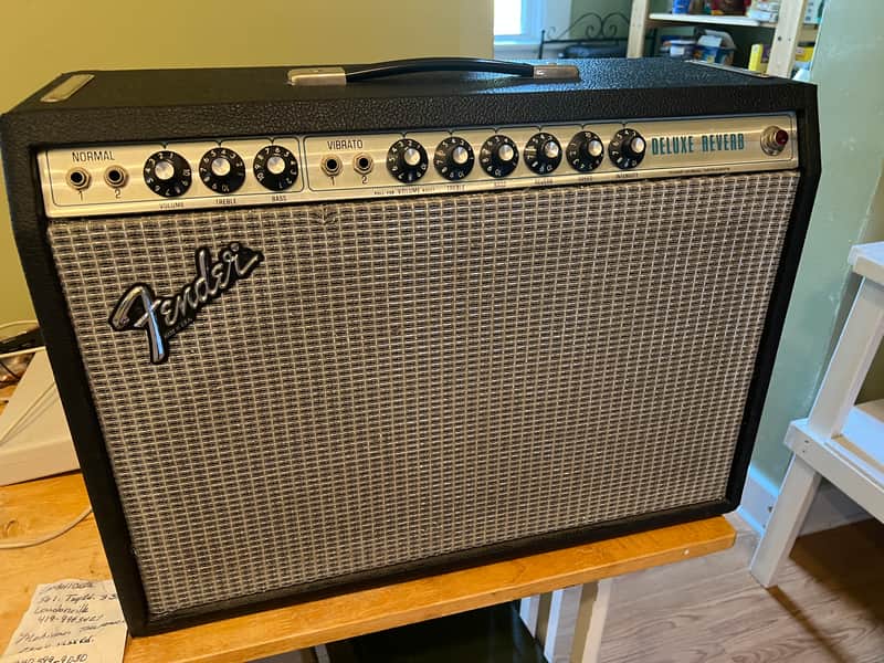 Fender Deluxe Reverb 2-Channel 22-Watt 1x12" Guitar Combo 1970 - 1977 - Silverface image 1