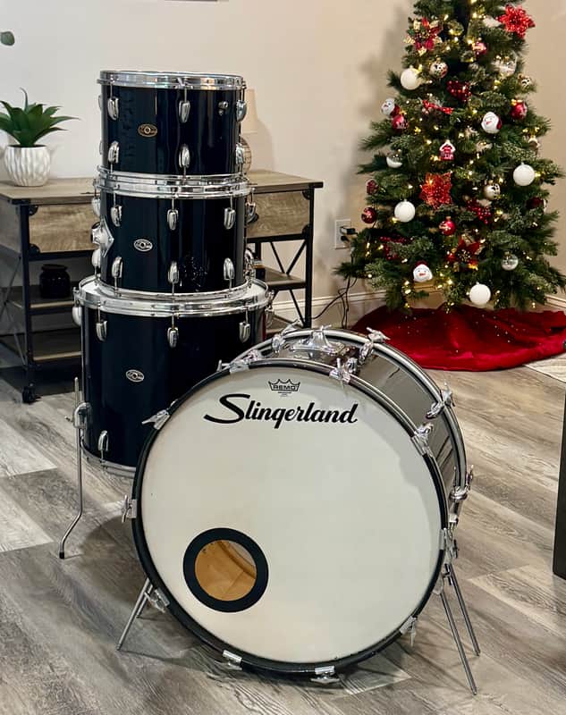 Slingerland Vintage drums 24/18/14/13 70s - Black image 1
