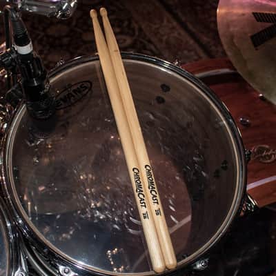 ChromaCast 5A & 7A USA Made Hickory Drumsticks Pair - Wood Tipped - Drum Sticks Tour Tested by Pro Drummers - Real American Hickory Wood image 6