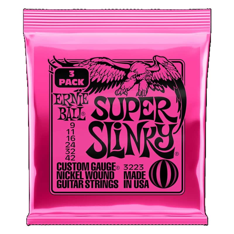 Ernie Ball 3-Pack Super Slinky Nickel Wound Electric Guitar Strings 9-42 Gauge 3223 image 1