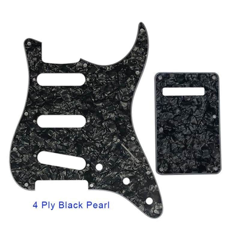 Guitar Pickguard With Back Plate Suit For USA/Mexico Fender Strat Standard SSS ST-4 ply black pearl image 1