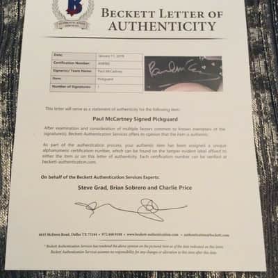 The Beatles Paul McCartney Signed Autographed Hofner Bass Guitar (Beckett and UACC Certified) image 3
