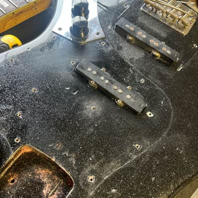 1966 Fender Jazz Bass Black Sparkle w/Matching Headstock w/OHSC image 14