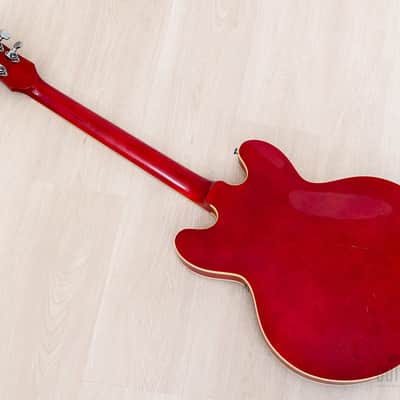 1981 Epiphone Riviera Vintage Semi-Hollow Guitar Cherry w/ Maxon Humbuckers, Japan Matsumoku image 13