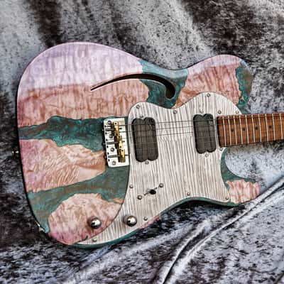 Build to order GB Liuteria Traditional Tele Semi Hollow fuchsia mapple and resin image 1