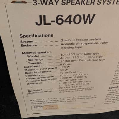 Kenwood JL-640W Floor Standing Speakers Pair Vintage HiFi Home Audio image 4