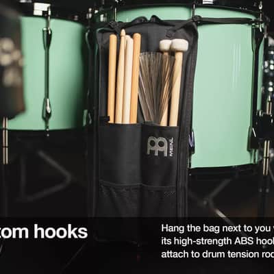 Meinl MCSB Percussion Compact Drumstick Bag with Floor Tom Hooks, Heavy-Duty Fabric - for Mallets, Brushes and Accessories as Well image 6