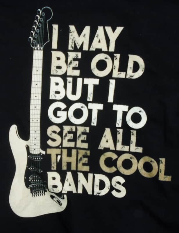 i may be old but i got to see all the kool bands m women tee - hard rock metal soul reggae country jazz blues pop image 1