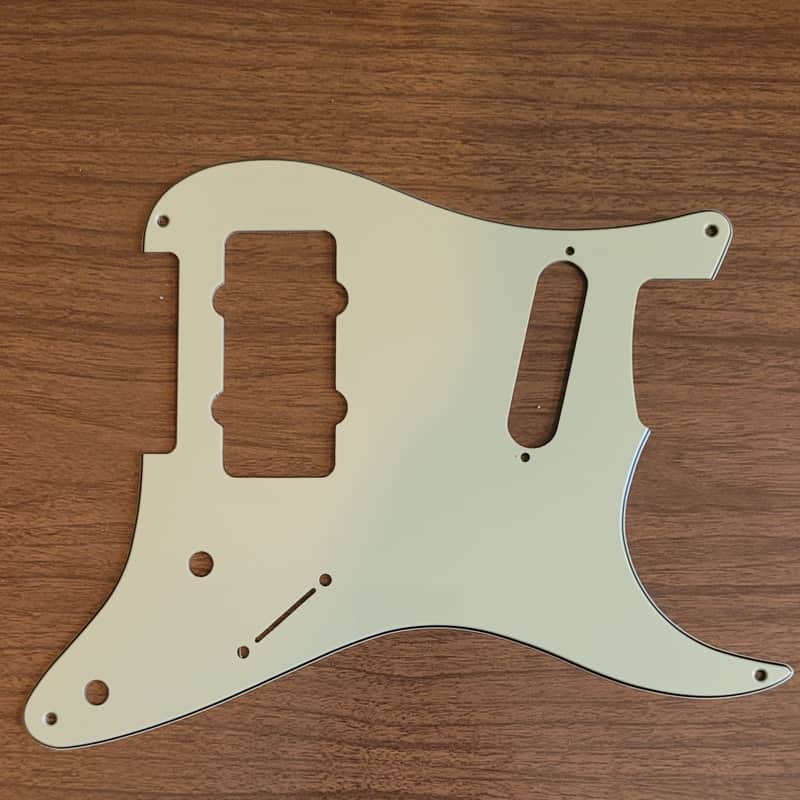Strat Pickguard Jazzmaster Bridge and Staggered Strat Route - 3 ply mint - 8 hole image 1