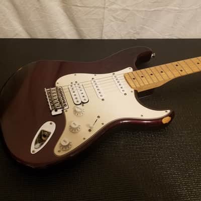 Fender Standard Stratocaster HSS 2006 60th Anniversary Midnight Wine Red Humbucker Maple Neck MIM image 2