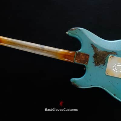 Fender Stratocaster 50th Anniversary Daphne Blue/Silver Aged Relic image 13