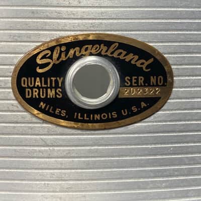 Slingerland - 5x14" No. 140, 10-Lug Aluminum Snare Drum with Rapid Strainer 1970s - Ribbed Aluminum. Engraved Hoops! image 5