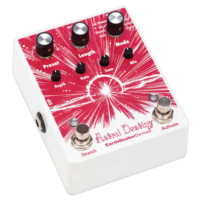 EarthQuaker Devices Astral Destiny Octal Octave Reverberation Odyssey 2021 - Present - White Sparkle / Red Print image 1