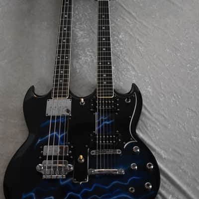 Ibanez 2402 Double Neck Bass / Guitar 1975 Midnight Blue with Lightning image 3