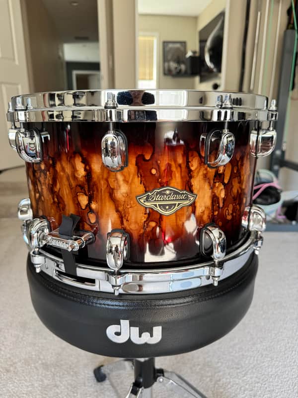 Tama drums Starclassic Walnut / Birch 8x14 snare drum Molten Brown Burst image 1