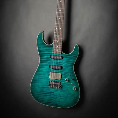 Tom Anderson Drop Top Transparent Teal Burst (06-26-24A) image 7