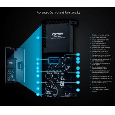 QSC K12.2 K2 Series 2000 Watt 12" DJ PA Speaker w Bluetooth Receiver & Case image 11