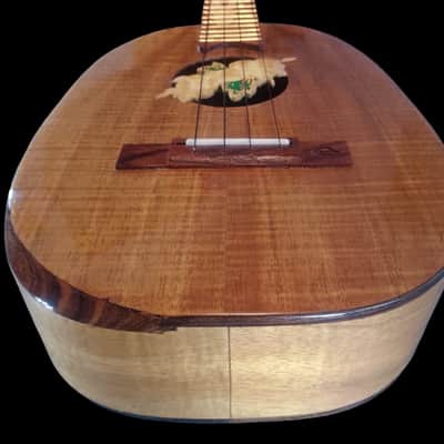 Solid Koa Pineapple Tenor Ukulele With Raised Hibiscus Sound Hole (SCJ - Jazz Hat # 146) image 4