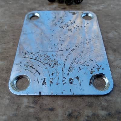 Vintage 1965 Fender L-Series Neck Plate w/ Screws for Stratocaster, Telecaster, Jazzmaster, and More! image 4