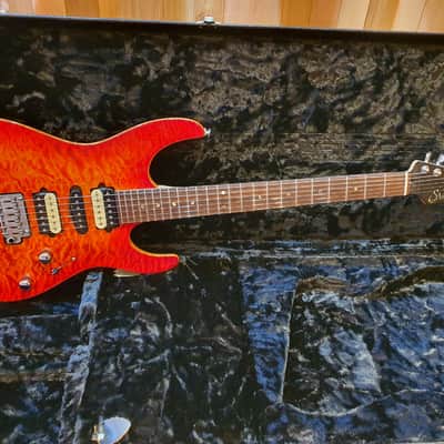 2014 Suhr Modern Carve Top Fire Burst Electric Guitar image 1