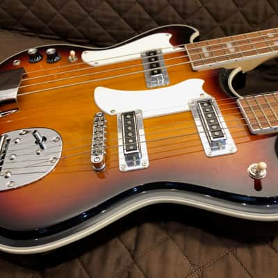 Eastwood MRG Series Double-Neck LH Bound Maple Top Body & Neck 4/6-String Electric Guitar w/Gig Bag for Left Handed Players image 10