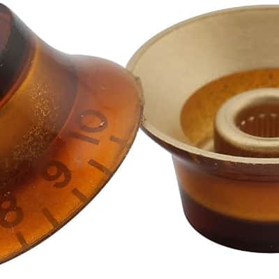 LP Guitar Top Hat Bell Knobs Tone Volume Control Knobs for Epiphone Les Paul SG Style Import Electric Guitar, Amber (Set of 4) image 2
