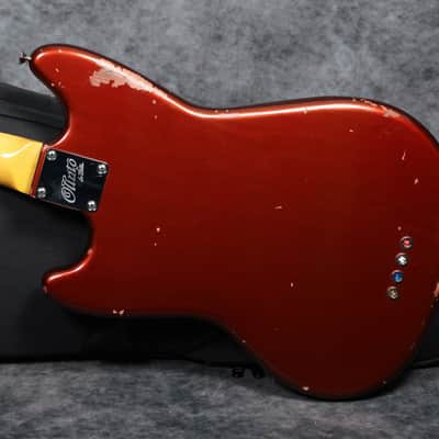 Olinto By La Bella 4-String Short Scale Bass - Candy Apple Red Relic w/Matching headstock image 8
