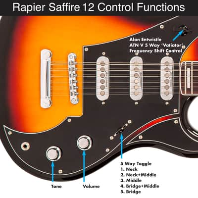 Rapier Saffire 12 String Electric Guitar ~ Sunburst image 8