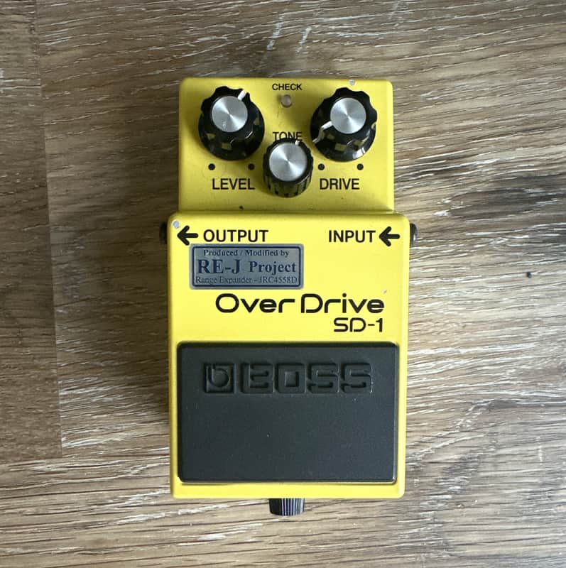 Boss SD-1 Super Overdrive with Analogman Silver Mod RE-J project 2010s - Yellow image 1