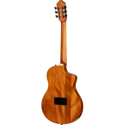 Ortega TourPlayer Series Nylon String Acoustic-Electric Guitar - RTPDLX-FMA-L, Left-handed, Flamed Mapled Blue image 15