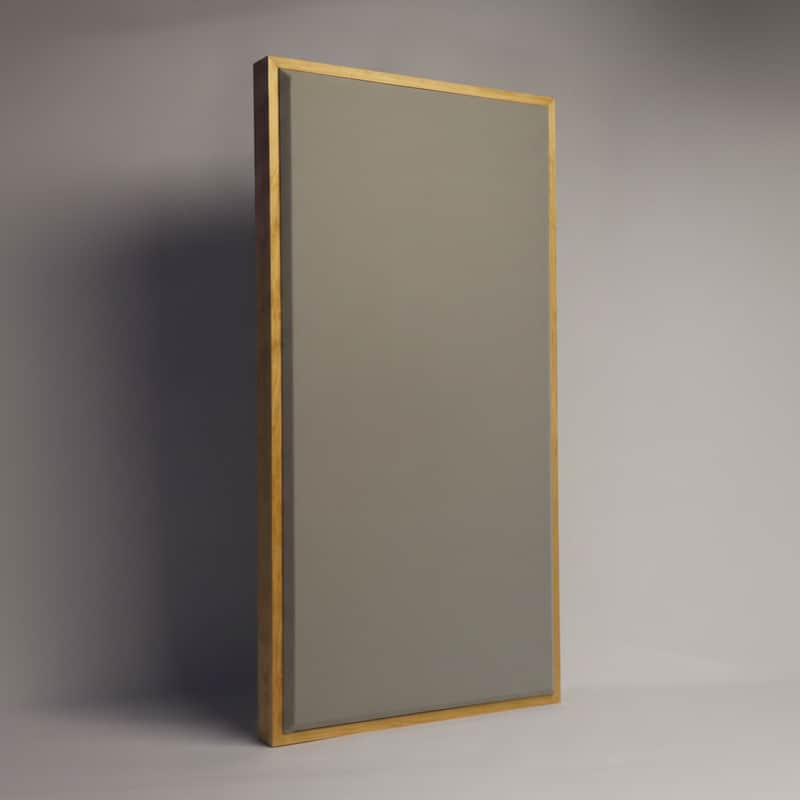 Custom Framed Acoustic Wall Panel | Aluminum Fabric & Golden Pecan Wood Frame | Furniture-Quality Sound Absorbing Panel | Recording Studio, Home Studio, Mixing Room, Podcast Studio, Home Theater, Listening Room, Office & Vocal Booth | Made in USA image 1
