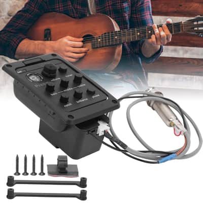 Guitar Tuner Kit, Guitar Pickup Equalizer Acoustic Piezo Pick Pickup Guitar Volume Control Acoustic Guitar Tuner Musical Instrument Accessories For Most Guitars image 2