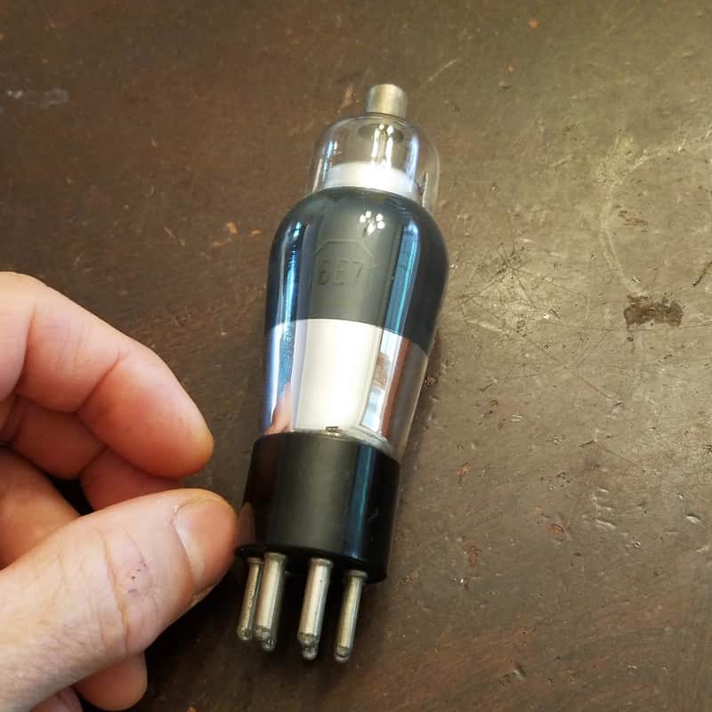 RCA ONE (1) 6E7 Pentode Antique tNOS TESTED Vacuum Tube Smoked Glass Audio 1932-1939 image 1