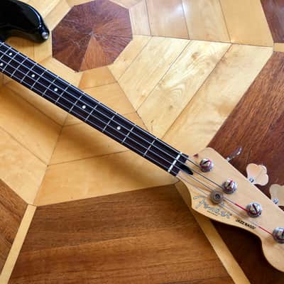 ORIGINAL 1998 FENDER JAZZ ELECTRIC ACTIVE DELUXE SERIES BASS BLACK GUITAR MEXICO image 8