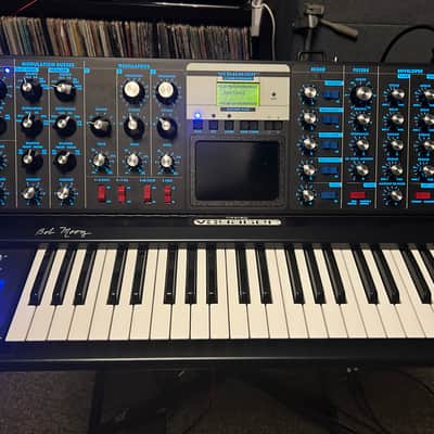 MiniMoog Voyager Signed by Bob Moog Electric Blue Edition w/ expander and pedal image 5
