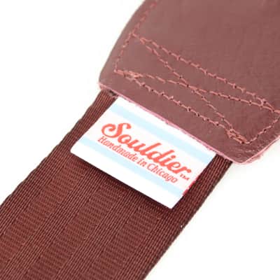 Souldier Plain Seat Belt 2" Guitar Strap in Burgundy image 4