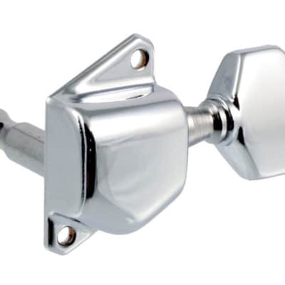 Allparts TK-7559-010 - Economy Diagonal Mount 6-in-line Tuning Keys - Chrome image 1