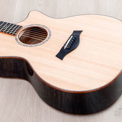 2023 Taylor Custom Grand Auditorium Acoustic Electric Guitar Trans Black w/ Lutz Spruce + Flame Maple image 11