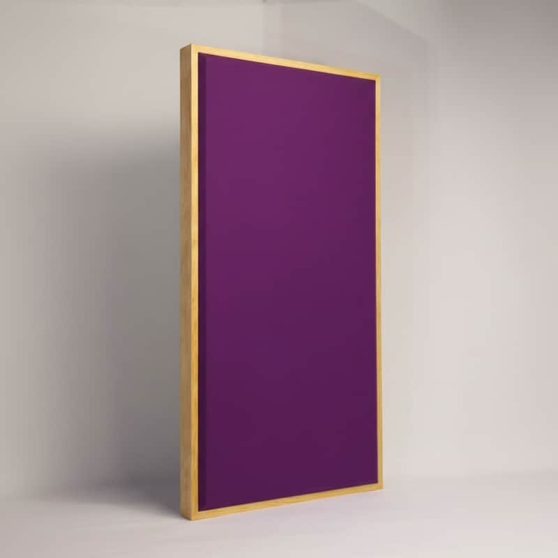 Custom Framed Acoustic Wall Panel | Grape Fabric & Golden Pecan Wood Frame | Furniture-Quality Sound Absorbing Panel | Recording Studio, Home Studio, Mixing Room, Podcast Studio, Home Theater, Listening Room, Office & Vocal Booth | Made in USA image 1