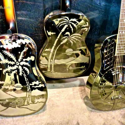 National Reso-Phonic Style O 12 Fret 2024 Mirror Nickel w/ Deco Palms - IN STOCK NOW! image 7