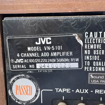 Vintage JVC VN-5101 4 Channel Add Amplifier For Parts Or Repair 70s image 9