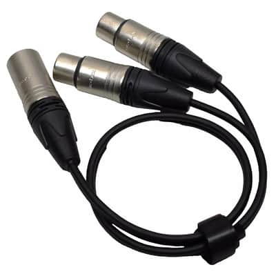 LASE  LASE 1.5ft Y Cable w/ NEUTRIK One NC3MXX 3-Pin XLR Male to Two NC3FXXX Female image 5