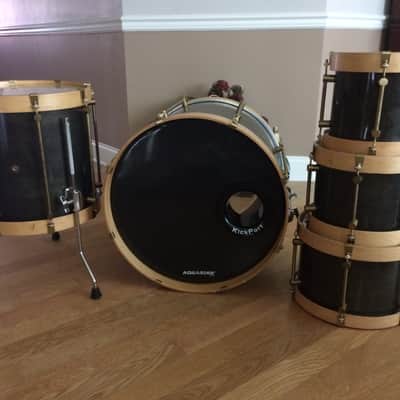 Bearing Edge Custom Drums Maple Charcoal  Grey Drum Set image 1