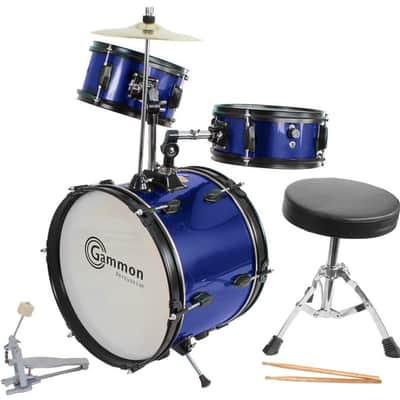 Gammon Drum Set Blue Complete Junior Kit With Cymbal Sticks Hardware And Stool image 1